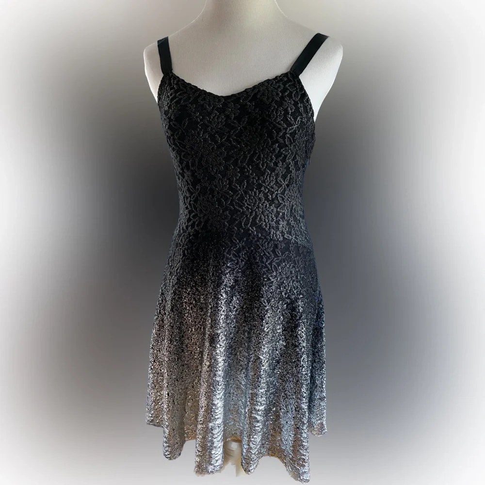 Free People Ombré Black & Silver Dress (S)